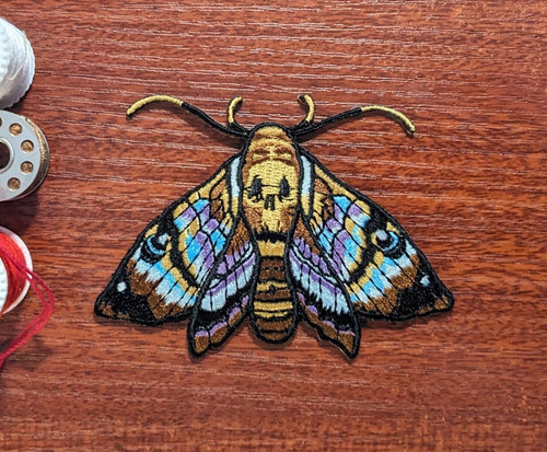 Moth patch skull - moth, death's